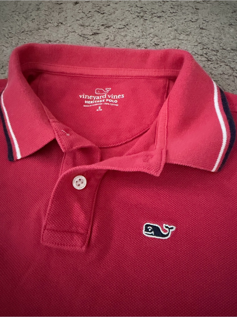 Vineyard Vines Lot of 2 Boys Polo Shirt Size Medium 8-10 Pink/ Pink Striped - Picture 5 of 5